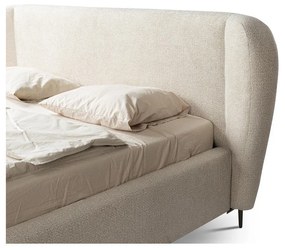 Letto matrimoniale imbottito beige con rete inclusa 140x200 cm Makana – Makamii