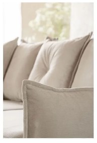 Divano letto angolare in velluto a coste beige (variabile) Lazy Lukka - Miuform