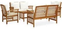 Set Divani da Giardino 5 pz con Cuscini in Massello di Acacia cod mxl 43140