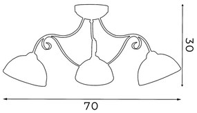 Plafoniera ANTICA 3xE27/60W/230V