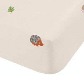 Lenzuolo con angoli per bambini beige per letto matrimoniale 135x190 cm Fox and Woodland Friends – Catherine Lansfield
