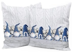 Federa cuscino Gnomi blu 40x40 cm Made in Italy