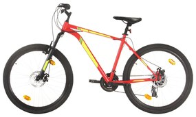 Mountain Bike 21 Speed 27,5" Ruote 42 Cm Rosso /