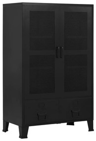 Armadio Ufficio Reticolato Industriale Nero 75x40x120cm Acciaio /