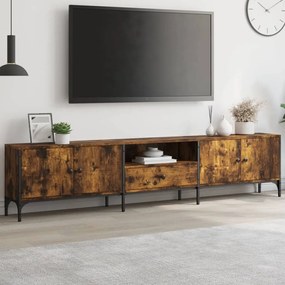 Mobile Tv Cassetto Rovere Fumo 200x25x44 Cm Legno Multistrato /