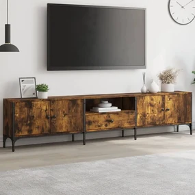 Mobile Tv Cassetto Rovere Fumo 200x25x44 Cm Legno Multistrato /