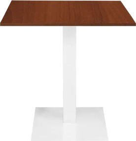 Tavolo bar ristorante 70x70 cm base bianca piano laminato Noce H 75