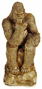 Statua Decorativa Gorilla Dorato 20,5 x 47 x 23,5 cm (2 Unità)