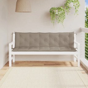 Cuscini Panca Da Giardino 2pz Tortora 180x50x7cm Tessuto Oxford /
