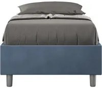 Letto Singolo rivestito in Microfibra - AZELIA Tipologia Letto: Senza Rete, Dimensione Rete: 80x200, Colore: Blu