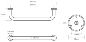 Sapho - Maniglia X-ROUND 7,5x35,5 cm cromo lucido