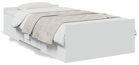 Giroletto con cassetti bianco 90x200 cm in legno multistrato