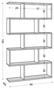 Libreria NILUFER 156x90 cm bianca