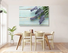 Stampa su tela – Lavanda su sfondo di legno