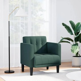 Divano Sedia Con Braccioli Verde Scuro 53 Cm İn Tessuto /