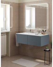 Mobile sottolavabo e lavabo Neo grigio scuro L 120 x H 32 x P 48 cm 1 vasca 2 cassetti