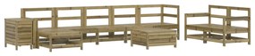 Set divani da giardino 10 pz in legno impregnato di pino