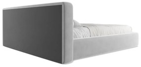 Letto matrimoniale imbottito grigio con contenitore con griglia 180x200 cm Kiana - Makamii
