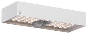 Lampada da parete per esterni bianca con luce dimmerabile e sensore solare - Kayo