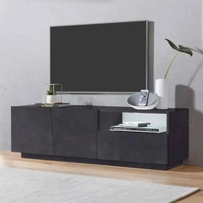 Porta TV Moderno con 2 Ante Battenti e 1 Cassetto - Modello VEGA, Colore Ardesia da 150 cm