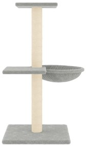 Albero per gatti con tiragraffi in sisal grigio chiaro 72 cm