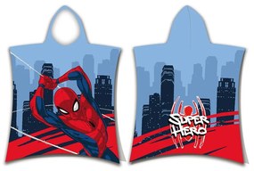 Poncho per bambini in spugna blu e rossa Spider-Man - Jerry Fabrics