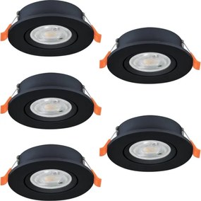 Eglo 902266 - Set da 5 faretti da incasso a LED BARRANCO LED/4,8W/230V nero
