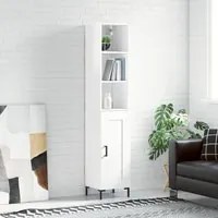 Credenza 34,5x34x180 cm in Legno Multistrato Bianco Lucido 3190087