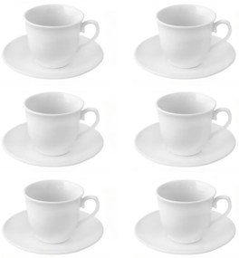 Set da 6 Tazzine da Caffè Espresso Bianche Con Piattini Moderno