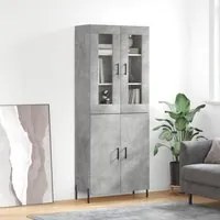 Credenza Grigio Cemento 69,5x34x180 cm in Legno Multistrato 3198221