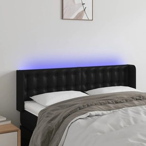 Testiera A Led Nera 147x16x78/88 Cm İn Similpelle /