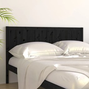 Testiera per letto nera 125,5x4x100cm in legno massello di pino