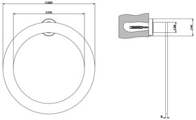 Porta salvietta ad anello 22 cm cromo Emporio 38909 Gessi