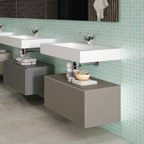 Mobile sottolavabo e lavabo Element per vasca centrale tortora L 80 x H 34 x P 45 cm