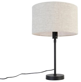 Lampada da tavolo nera regolabile con paralume grigio chiaro 35 cm - Parte