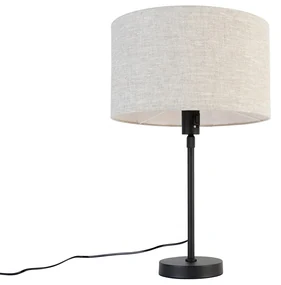 Lampada da tavolo nera regolabile con paralume grigio chiaro 35 cm - Parte