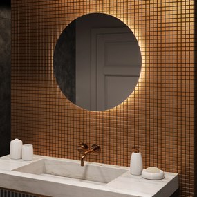 Tondo specchio bagno con luce L82 specchio rotondo 80 cm per bagno