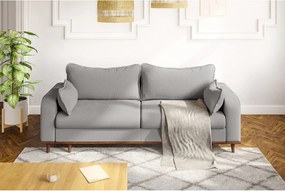 Divano grigio chiaro in velluto a coste 220 cm Beata - Ropez