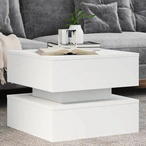Tavolino Da Salotto Con Luci Led Bianco 50x50x40 Cm /