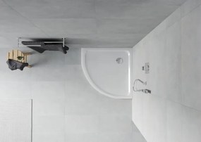 Mexen Flat piatto doccia semicircolare slim 70 x 70 cm, bianco, sifone cromato - 41107070