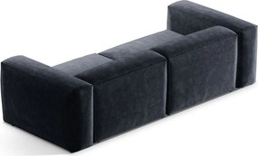 Divano blu polveroso con rivestimento in velluto a coste 264 cm Bergamo – Cosmopolitan Design