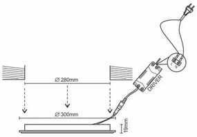 Lampada LED da incasso LED/24W/230V