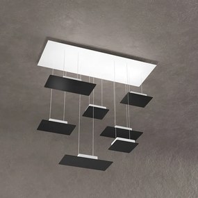 Sospensione Moderna Pixel Metallo Nero 7 Luci Gx53