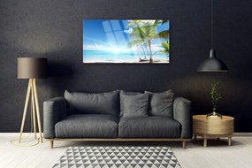 Quadro vetro Palm Tree Sea Landscape 100x50 cm