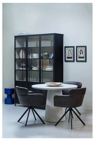 Sedia da pranzo marrone scuro in imbottito con braccioli Fenne – WOOOD