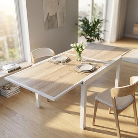 CALLUM - tavolo allungabile piano in vetro