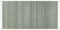 Tappeto in PET riciclato colore verde chiaro con frange 80 x 150 cm interno esterno