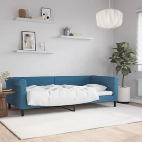 Letto Da Giorno Blu 90x200 Cm İn Velluto /