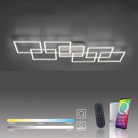 Plafoniera LED Q-INIGO grigio IP20 cct da bianco caldo a bianco freddo con regolazione di temperatura PAUL NEUHAUS