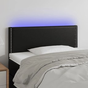 Testiera Nera A Led 80x5x78/88 Cm İn Similpelle /